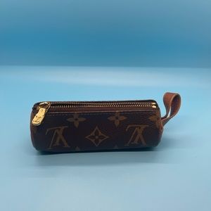 LOUIS VUITTON Etui 3 Ball De Golf Pouch Case Monogram Leather